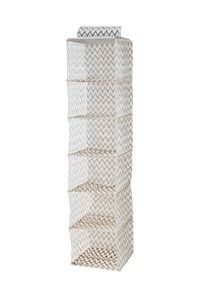 Beige Hangende Kledingplanken 'Ikat' met 6 vakken