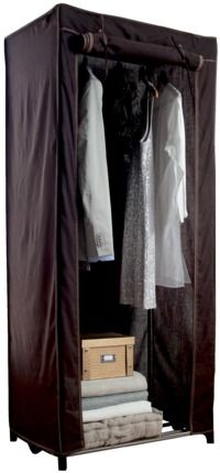 Canvas Portable Kledingkast Metalen Frame Cottage - Bruin