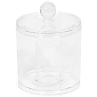 Wattenstaafjes-/Wattenschijfjeshouder met deksel - Transparant