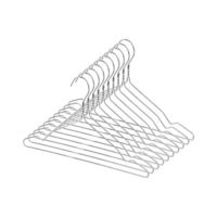 Set van 10 Metalen Kleerhangers - Grijs