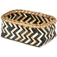 Bamboe Mand 'Zebra' Klein - Zwart/Naturel