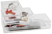 Set van 3 Stapelbare Sieraden en Make-up Dozen - Transparant