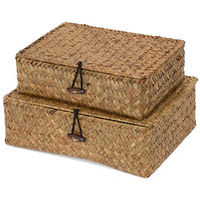 Set van 2 Zeegras Opbergmanden 'Macao' - Bruin