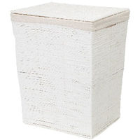 Wasmand van Gevlochten Papier 'Kimo' - Wit 