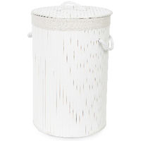Ronde Vouwbare Wasmand 'Bamboo' - Wit