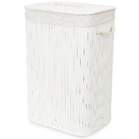 Rechthoekige Vouwbare Wasmand 'Bamboo' - Wit