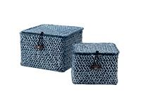 Set van 2 Zeegras Opbergmanden 'Tresor' - Blauw