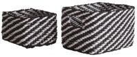Set van 2 Gevlochten Opbergmanden 'Lisou' - Zwart/Wit