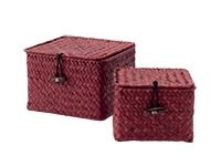 Set van 2 Zeegras Opbergmanden 'Tresor' - Rood