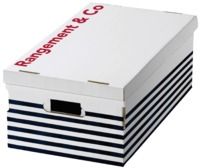 Set van 3 Kartonnen Bewaardozen - Blauw/Wit/Rood