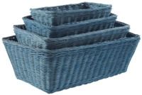 Set van 4 Rotan Opbergmanden 'Saga' - Blauw