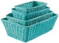 Set van 4 Rotan Opbergmanden 'Saga' - Turquoise