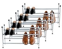 Set van 4 uitschuifbare schoenenrekken 'Stilito' met 2 planken