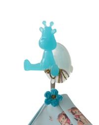 Giraffe Zuignap Muurhaak 'Funny' - Turquoise