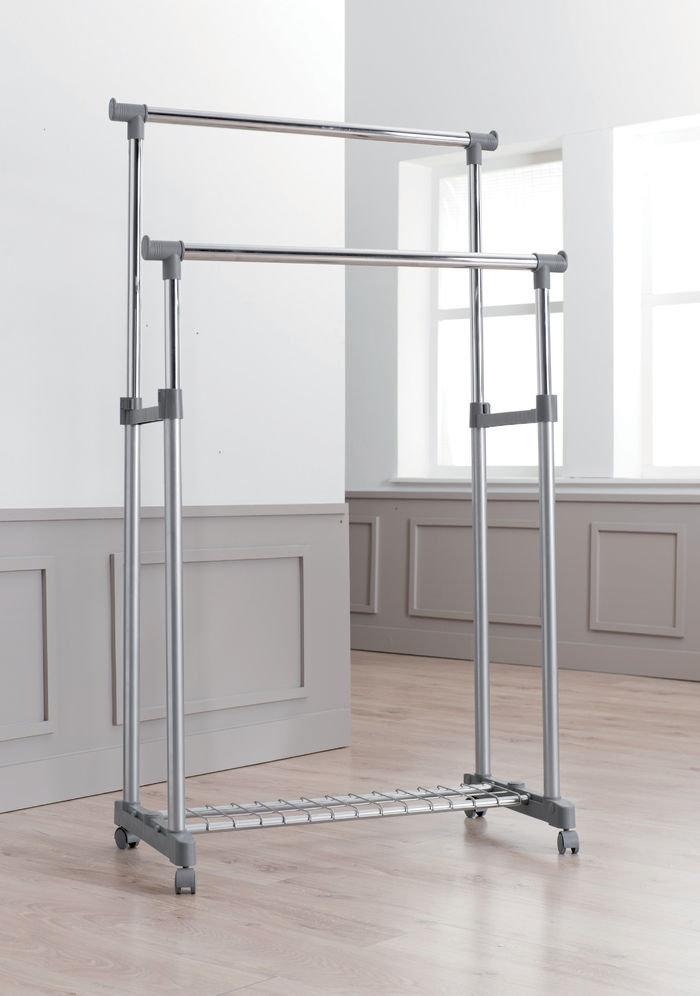 Metalen Kledingrek 'Alex' + 3 Kledinghangers 'Sticky' 3 Compactor