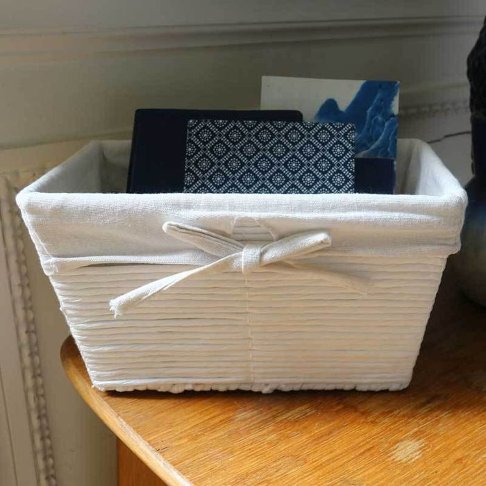 Opbergmand van Gevlochten Papier 'Kimo'- Wit 6 Compactor