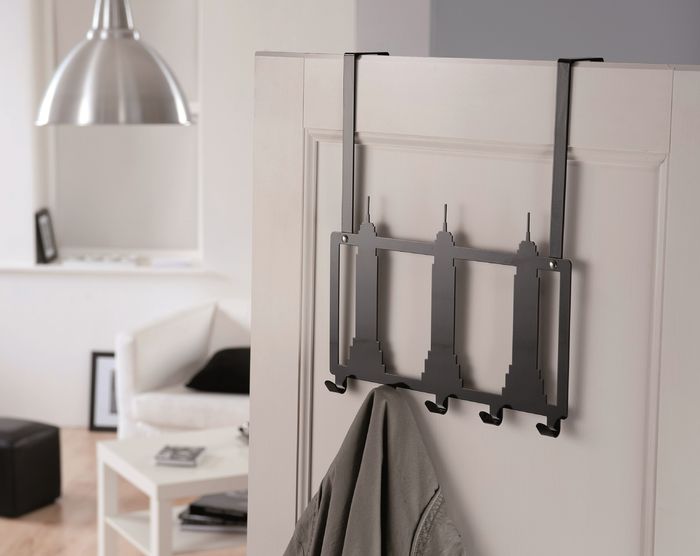 Deurhanger 5 Haken 'Empire State Building' - Zwart 1 Compactor