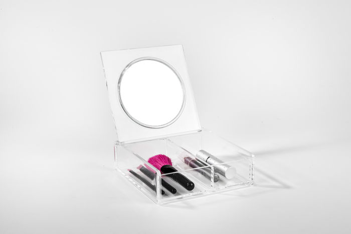 Make-up Doos met Spiegel - Transparant 2 Compactor