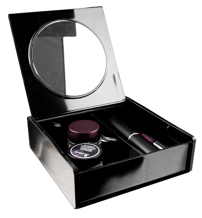 Make-up Doos met Spiegel - Zwart 6 Compactor
