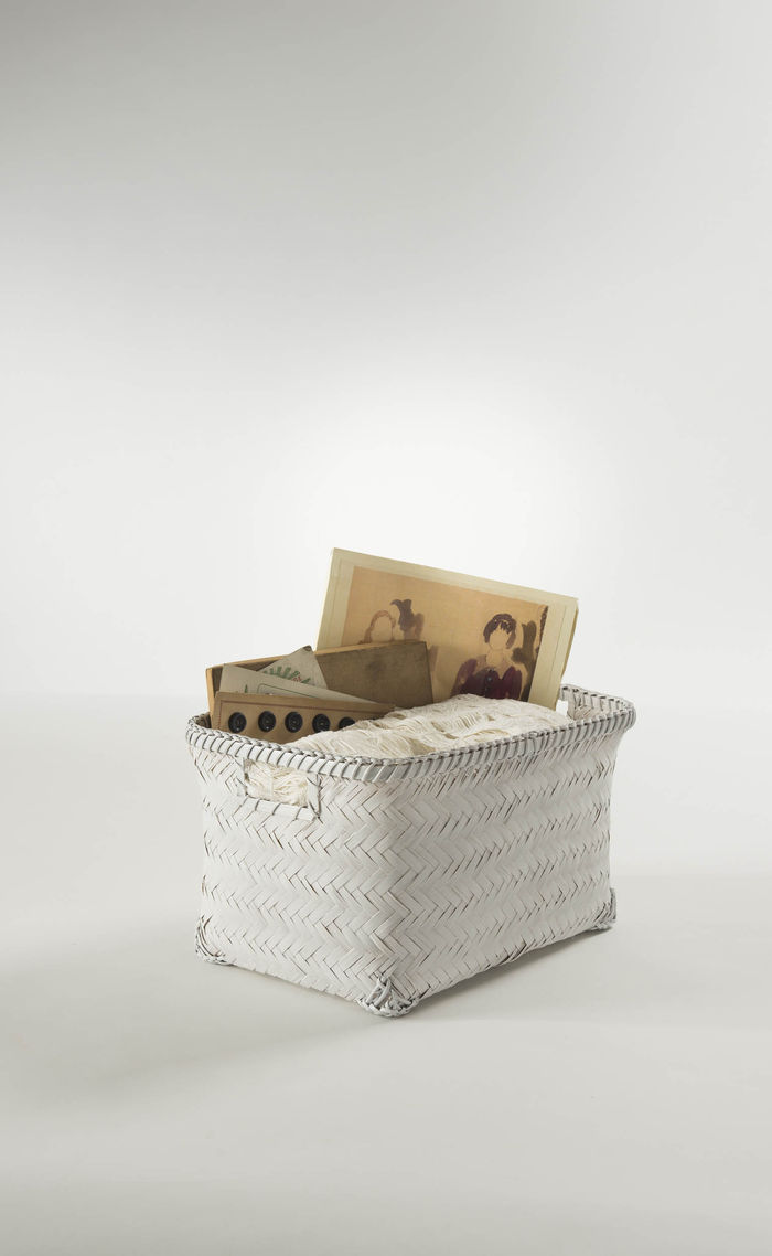 Bamboe Opbergmand Middelgroot 'Dalat' - Wit 2 Compactor