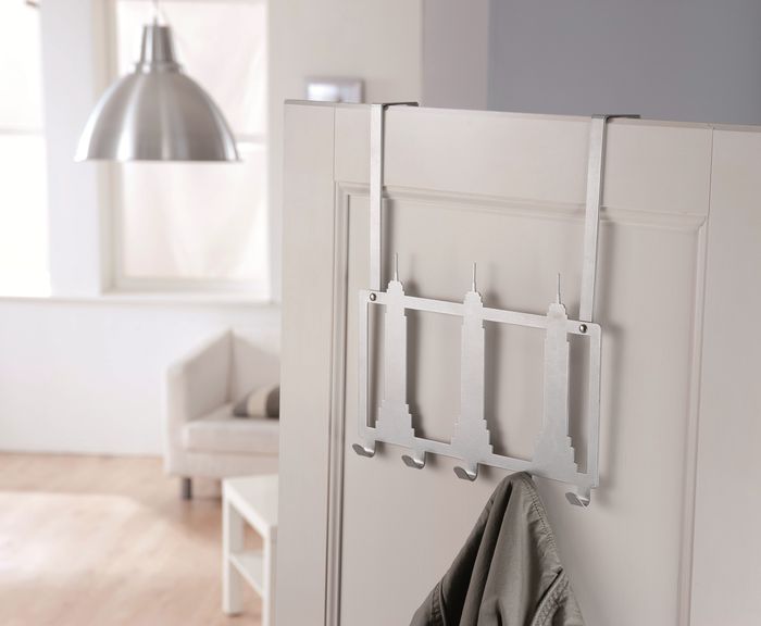 Deurhanger 5 Haken 'Empire State Building' - Zilver 1 Compactor