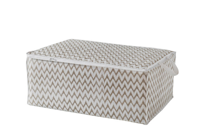 Beige Dekbed Opberghoes 'Ikat' 1 Compactor