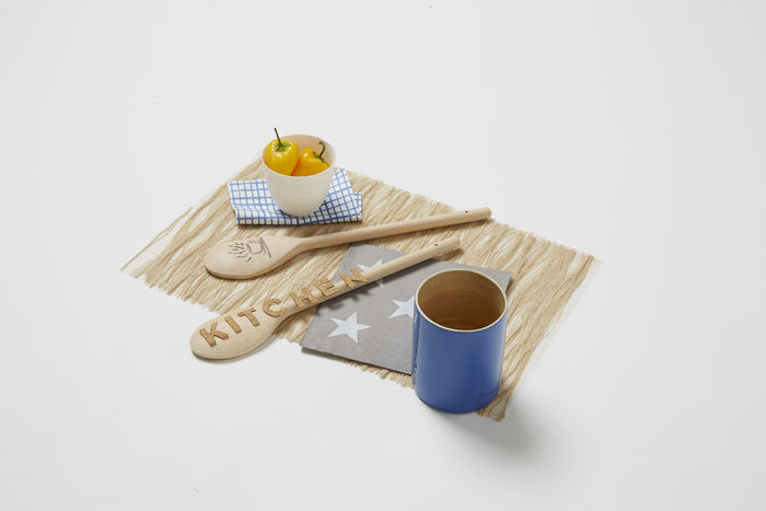 Kleine Bamboe Keukengereihouder - Indigo-Blauw 3 Compactor