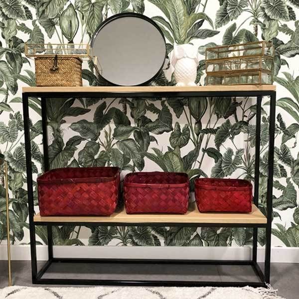 Set van 3 Opbergmanden 'Hanoi' - Rood 4 Compactor