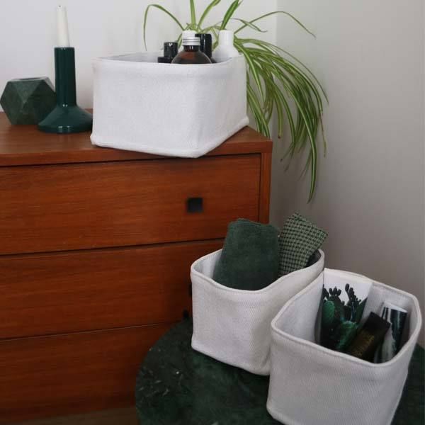 Set van 3 Opbergmanden 'Noah' - Wit 4 Compactor