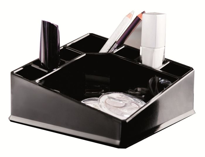 Vierkante Make-up en Sieraden Organizer - Zwart 1 Compactor