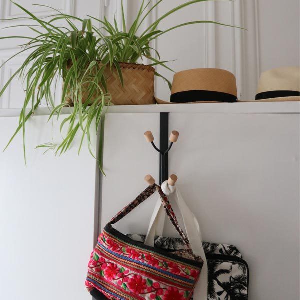 Deurhanger 4 Haken 'Helsinki' - Zwart  3 Compactor