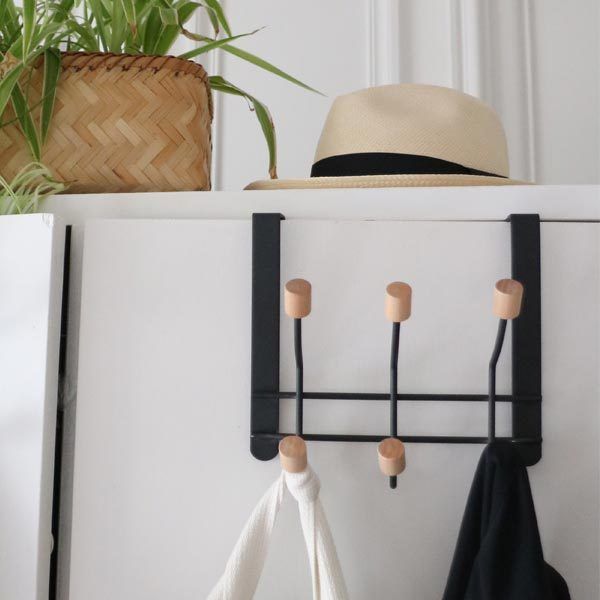 Deurhanger 6 Haken 'Helsinki' - Zwart  6 Compactor