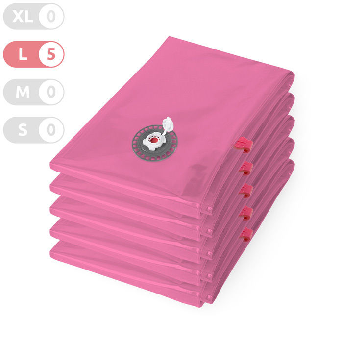 5 "Aspispace" Ruimtebesparende Vacuüm Opbergzak L - roze 1 Compactor