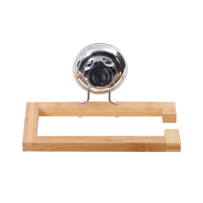 Bestlock Zuignap Wand Toiletrol-/Handdoekhouder - Bamboe 2 Compactor