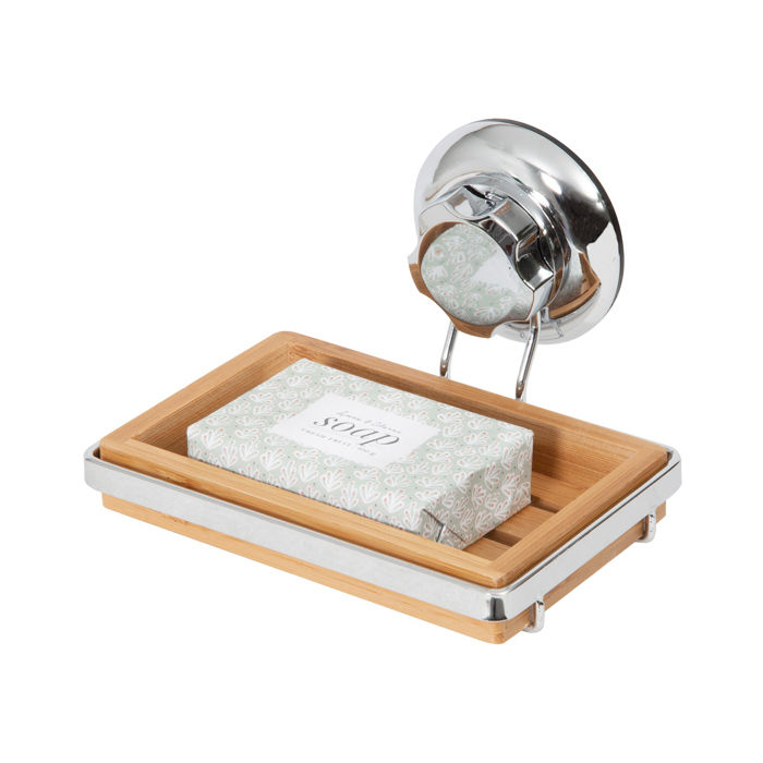 Bestlock Zuignap Wand Zeepbakje - Bamboe 4 Compactor