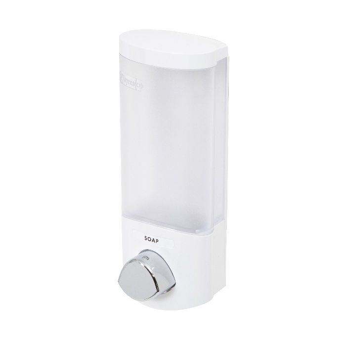 Enkele Stick-on Zeep-/Shampoodispenser 360 ml . Wit 1 Compactor