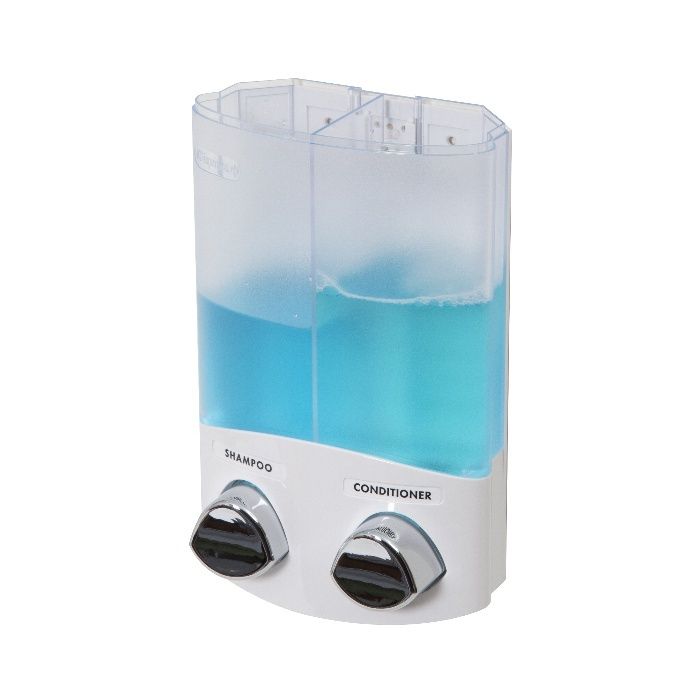 Stick On Dubbele 2 x 310 ml Zeep-/Shampoodispenser - Wit 5 Compactor