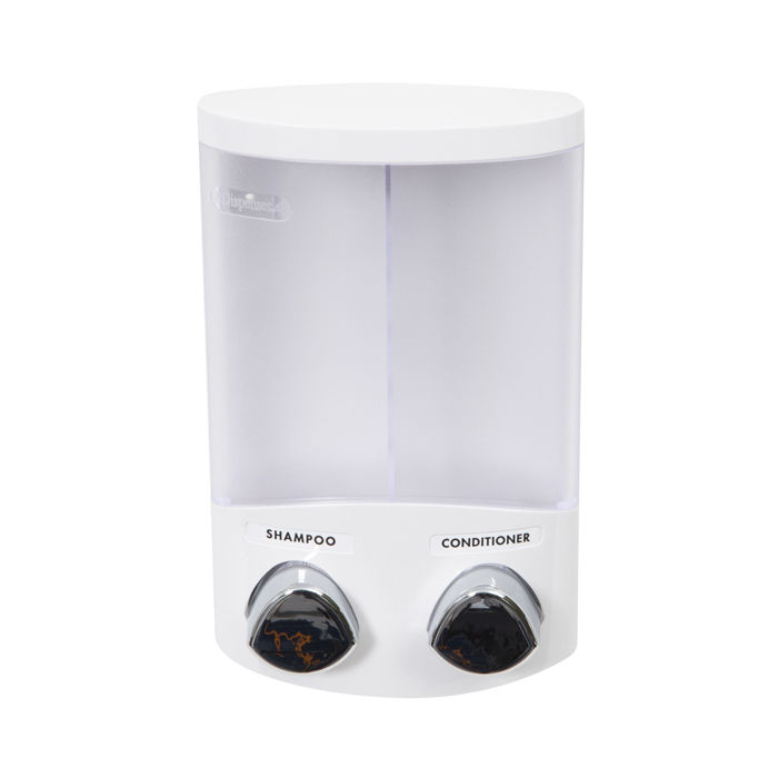 Stick On Dubbele 2 x 310 ml Zeep-/Shampoodispenser - Wit 2 Compactor