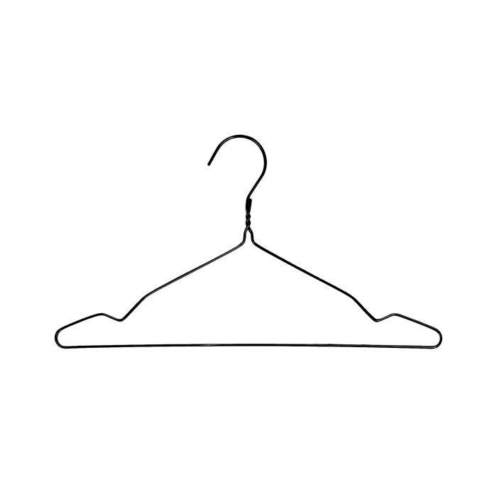 Set van 10 Metalen Kleerhangers - Zwart 3 Compactor