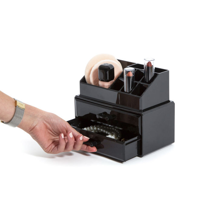 Sieraden en Make-up Kastje 2 Lades - Zwart 5 Compactor