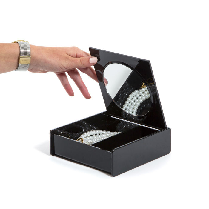 Make-up Doos met Spiegel - Zwart 4 Compactor