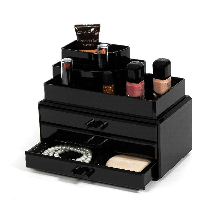 Sieraden en Make-up Organizer Groot 3 Lades - Transparant 6 Compactor