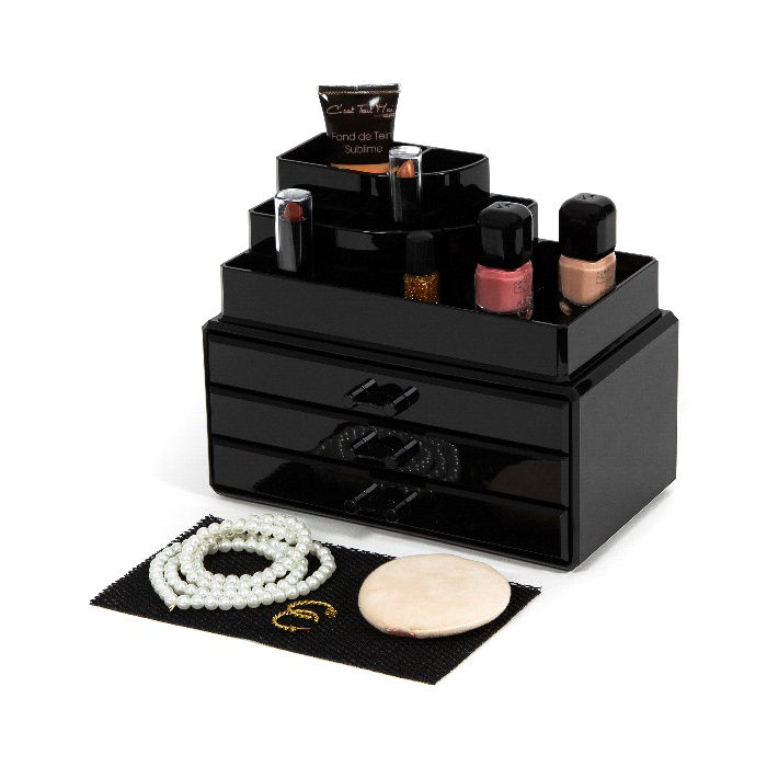 Sieraden en Make-up Organizer Groot 3 Lades - Transparant 5 Compactor