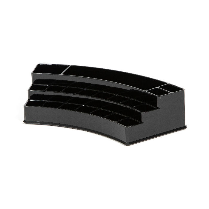 Gebogen Make-up Organizer met Meerdere Vakken - Zwart 1 Compactor