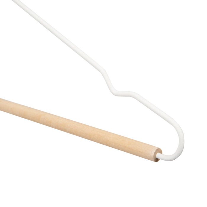 Set van 2 Houten Kledinghangers 'Helsinki' - Wit 2 Compactor