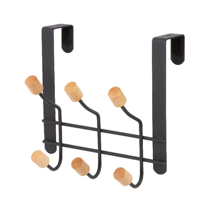 Deurhanger 6 Haken 'Helsinki' - Zwart  1 Compactor