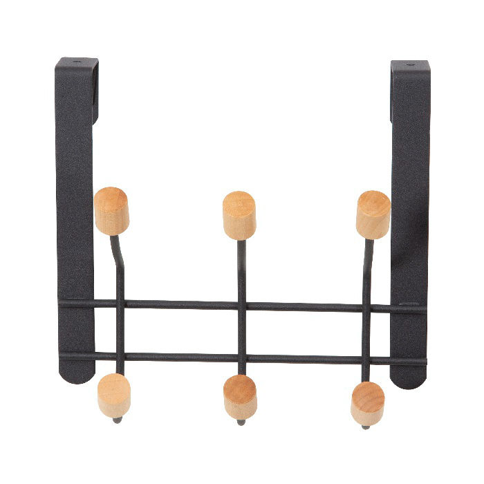 Deurhanger 6 Haken 'Helsinki' - Zwart  2 Compactor