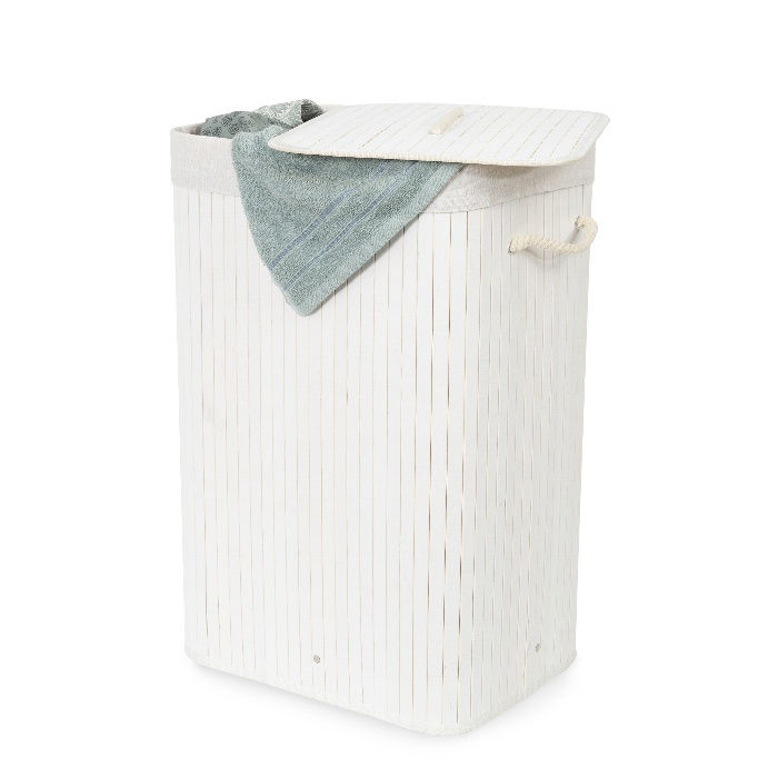 Rechthoekige Vouwbare Wasmand 'Bamboo' - Wit 4 Compactor