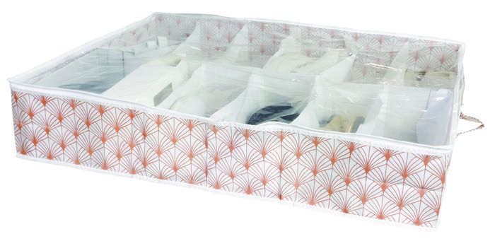 Onder-Bed Schoenen Opbergbox 12 vakken 'Blush' 1 Compactor