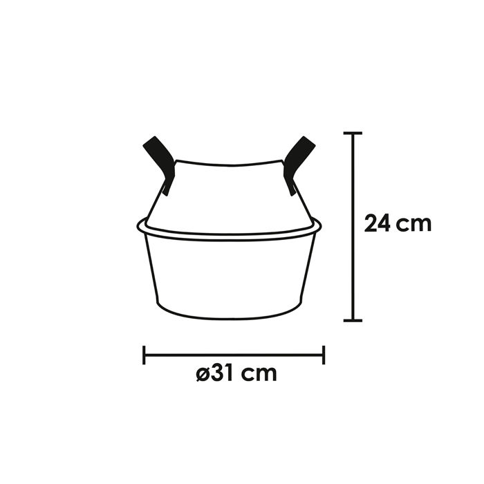 Klein Opbergmand 'Belly' - Grijs 7 Compactor